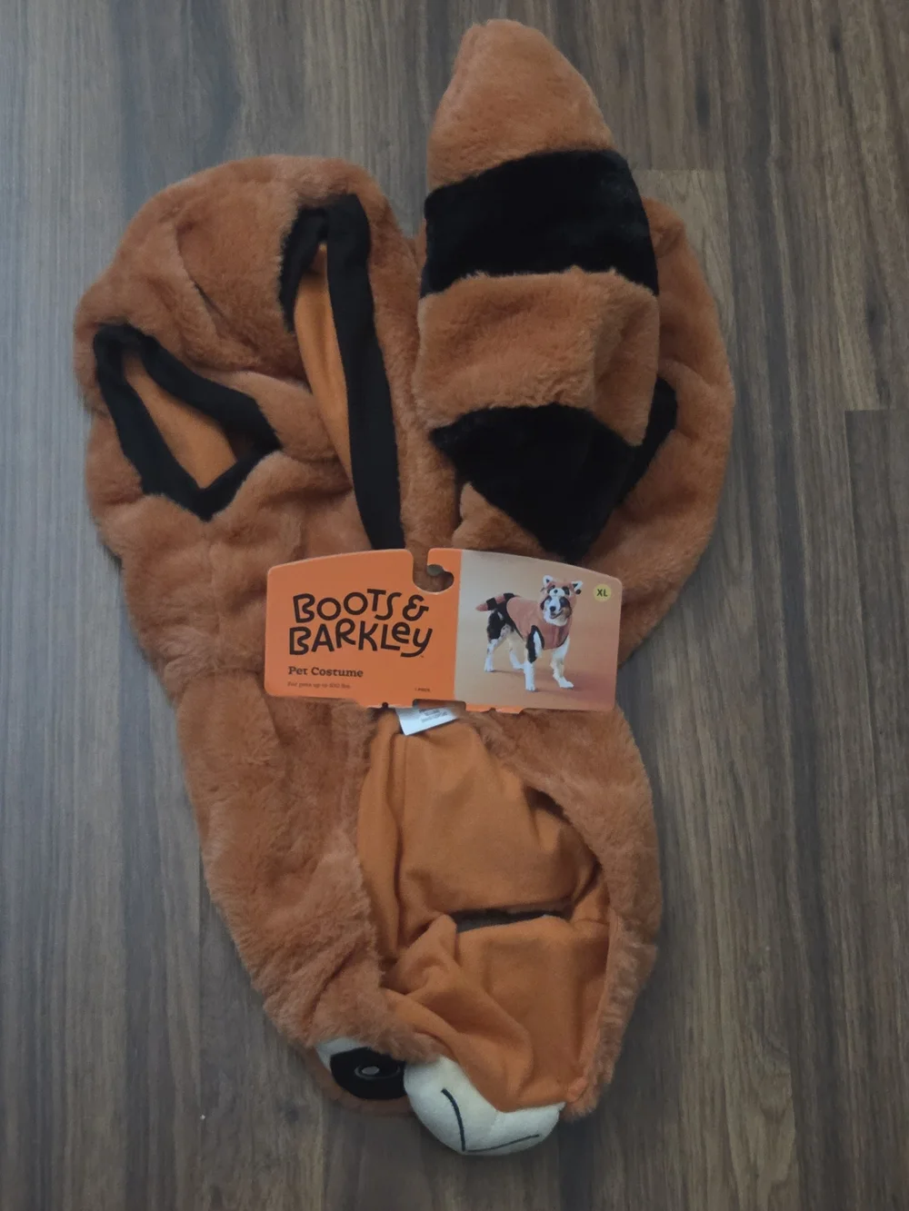 Boots & Barkley Plush Orange Fox Dog Costume with Black Accents
